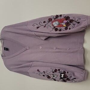 Nightmare Before Christmas Embroidered Floral Cardigan 3X